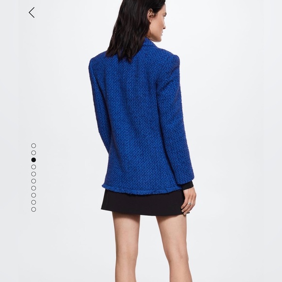 Blue Tweed Blazer NWT W Size Medium - Picture 6 of 12